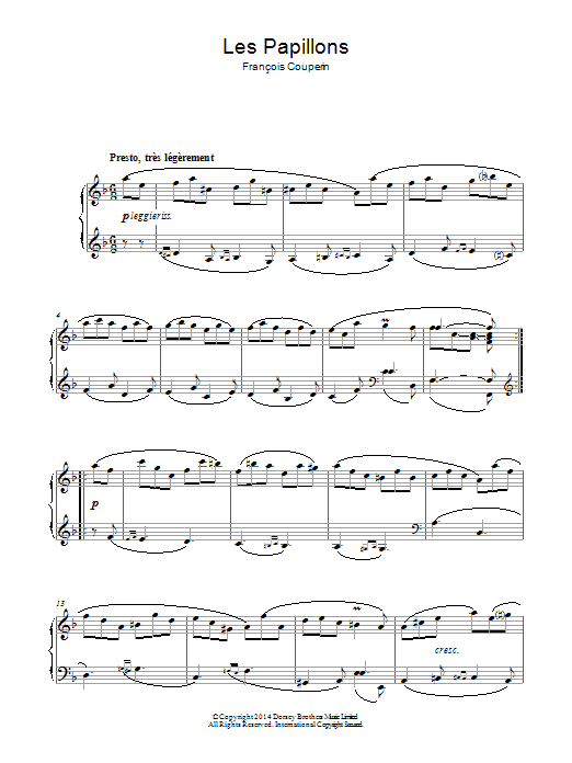 Download Francois Couperin Les Papillons Sheet Music and learn how to play Piano PDF digital score in minutes