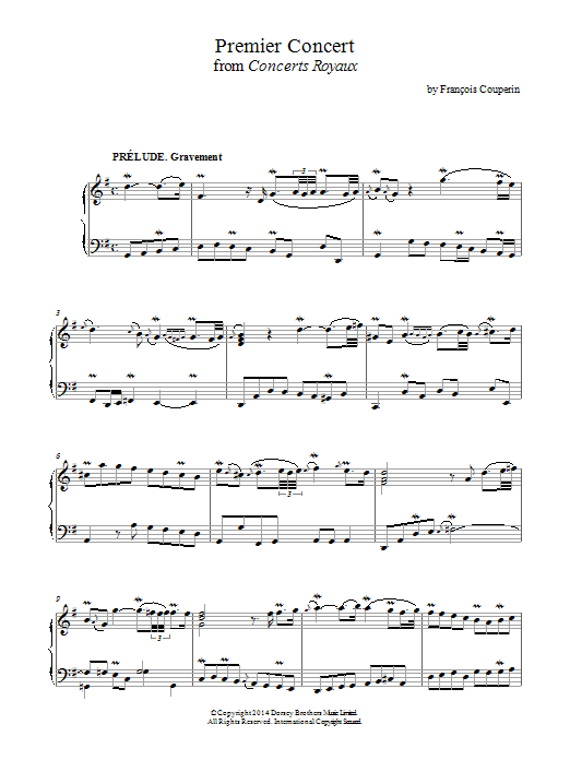 Download Francois Couperin Premier Concert (Concerts Royaux) Sheet Music and learn how to play Piano PDF digital score in minutes