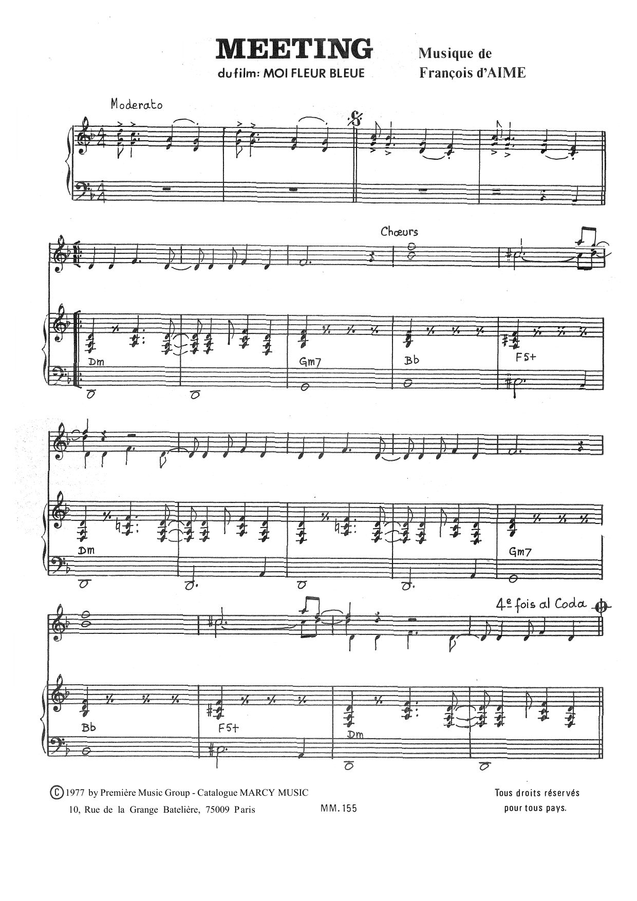 Download François d'Aime Meeting Sheet Music and learn how to play Piano Solo PDF digital score in minutes