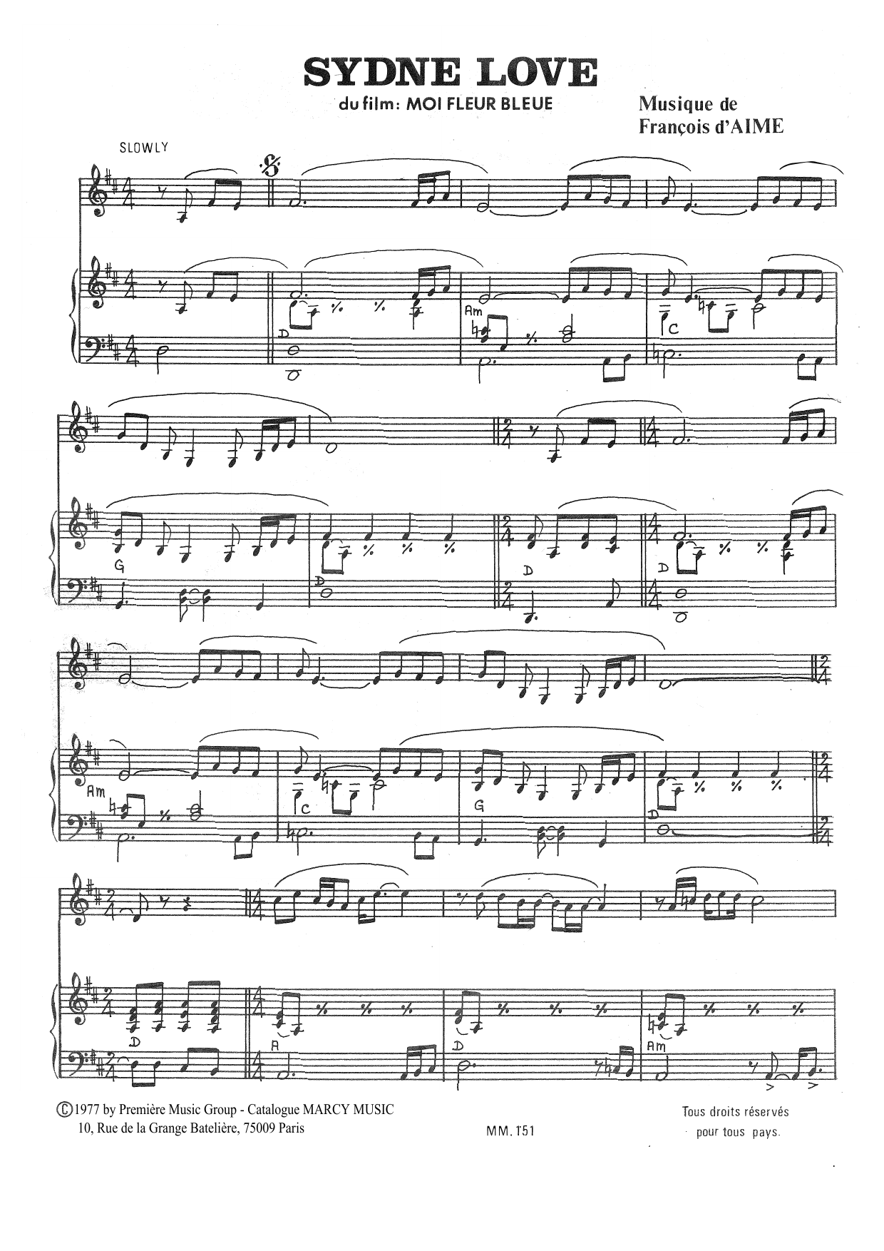 Download François d'Aime Sydne Love Sheet Music and learn how to play Piano Solo PDF digital score in minutes