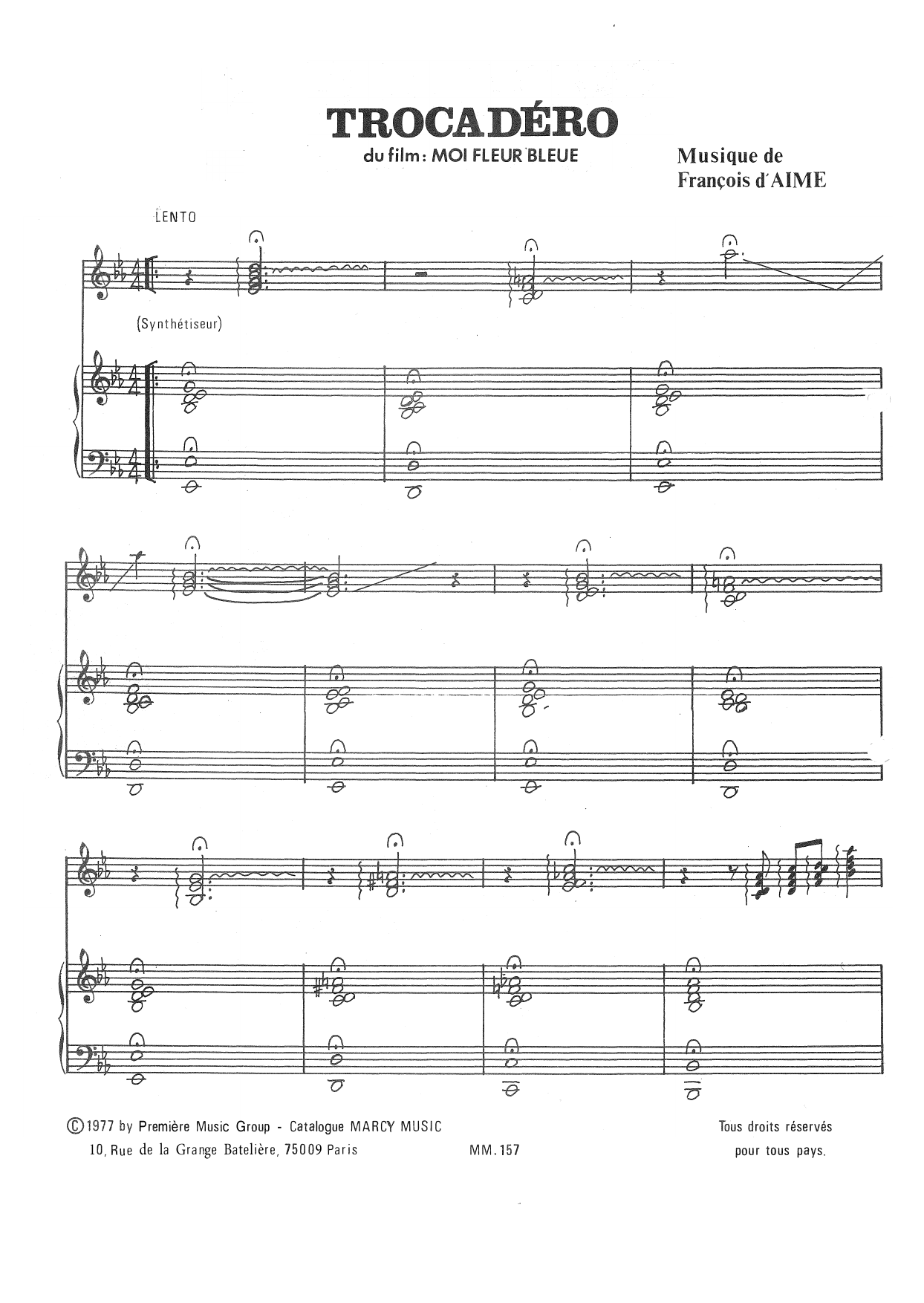 Download François d'Aime Trocadero Sheet Music and learn how to play Piano Solo PDF digital score in minutes