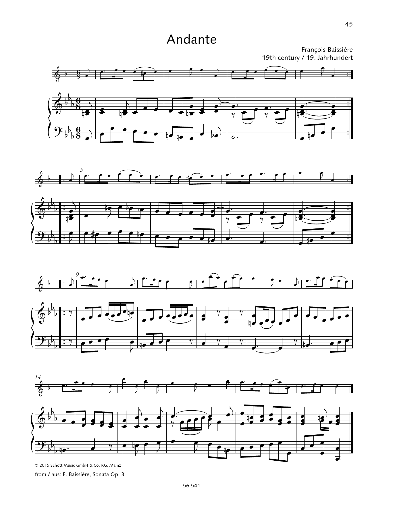 Download Franeois Baissicre Andante Sheet Music and learn how to play Woodwind Solo PDF digital score in minutes