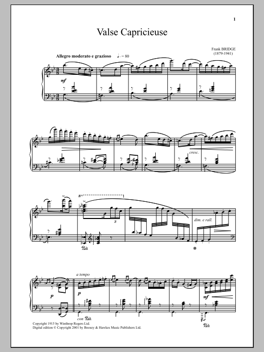 Download Frank Bridge Valse Capricieuse Sheet Music and learn how to play Piano PDF digital score in minutes