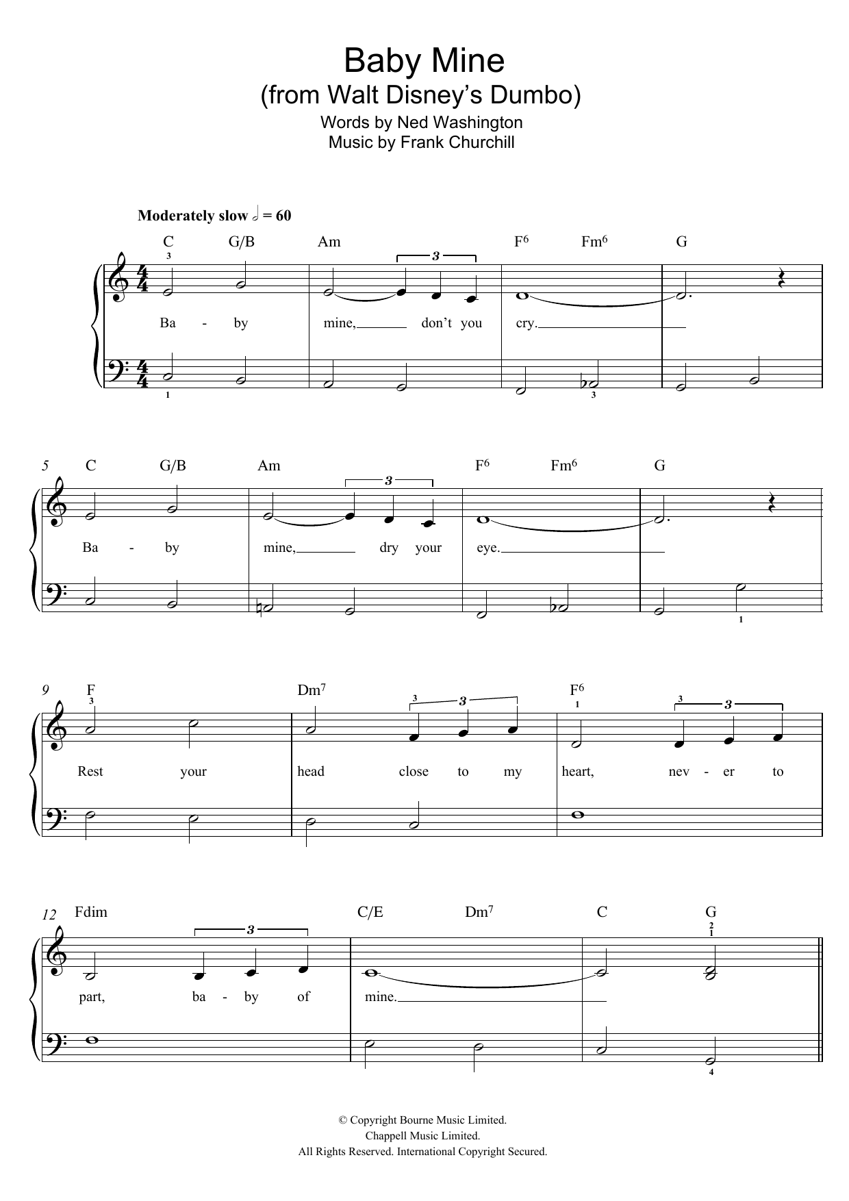 Download Ned Washington Baby Mine Sheet Music and learn how to play Super Easy Piano PDF digital score in minutes