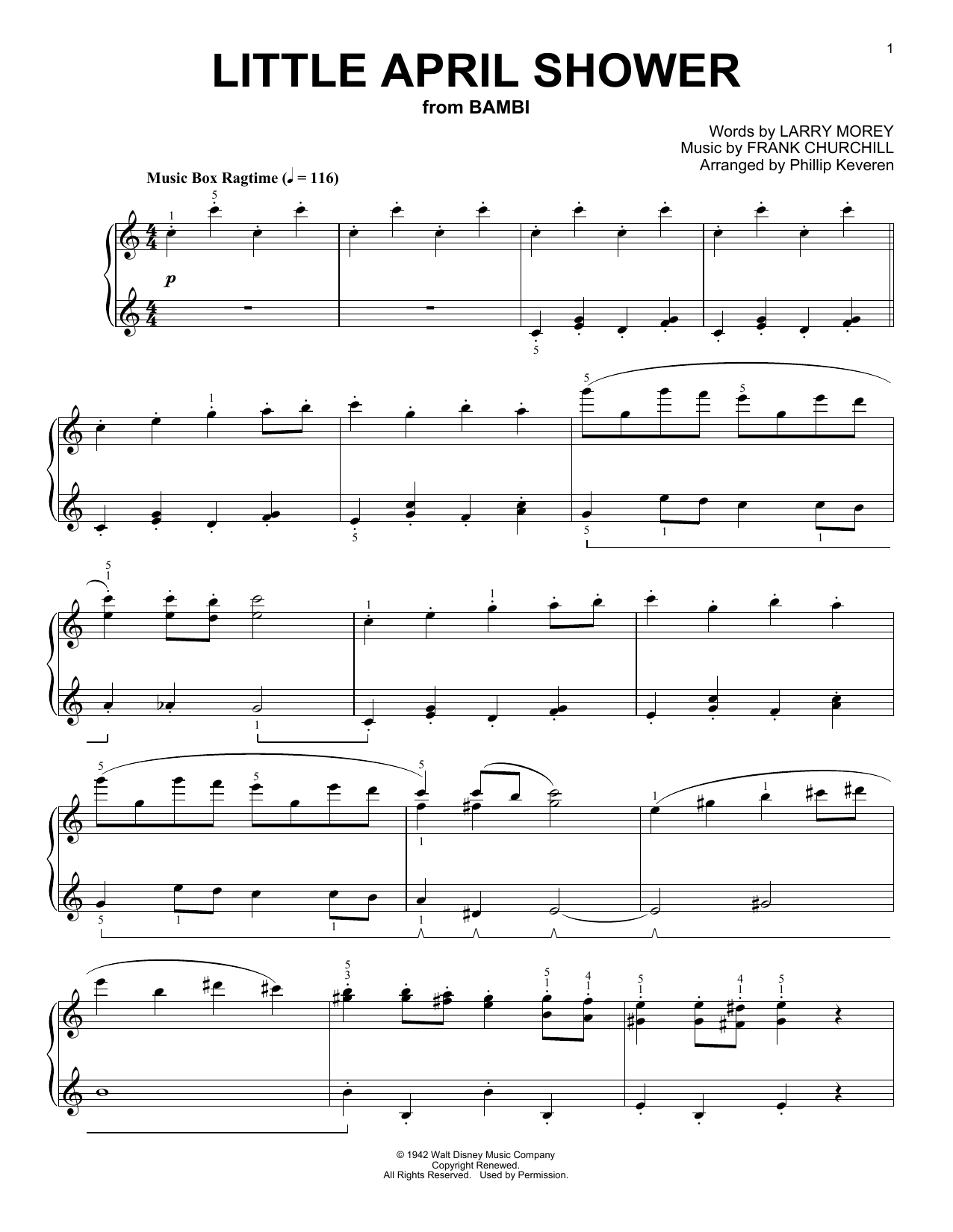 Download Phillip Keveren Little April Shower Sheet Music and learn how to play Piano PDF digital score in minutes