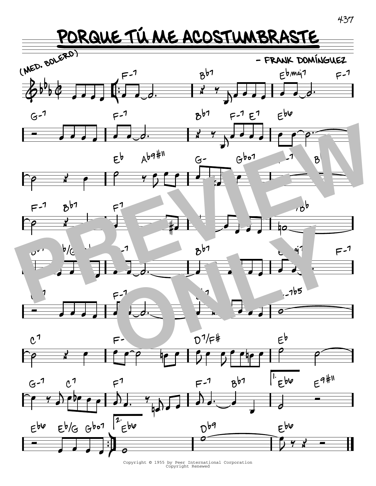 Download Frank Dominguez Porque Tu Me Acostumbraste Sheet Music and learn how to play Real Book – Melody & Chords PDF digital score in minutes