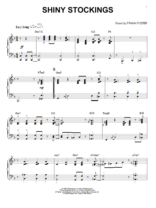 Download Frank Foster Shiny Stockings Sheet Music and learn how to play Piano PDF digital score in minutes