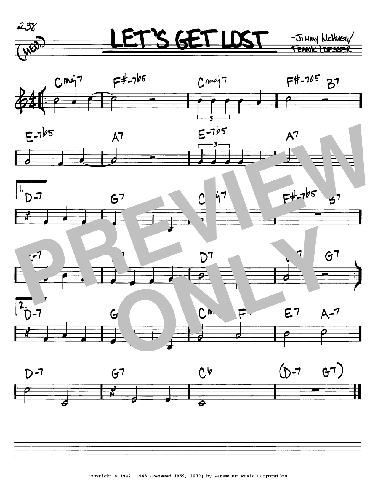Download Frank Loesser Let's Get Lost Sheet Music and learn how to play Real Book - Melody, Lyrics & Chords - C Instruments PDF digital score in minutes