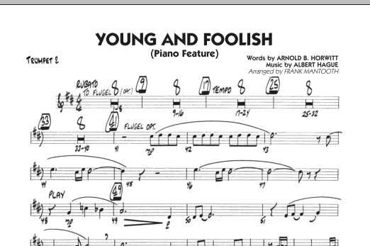Download Frank Mantooth Young And Foolish - Trumpet 2 Sheet Music and learn how to play Jazz Ensemble PDF digital score in minutes