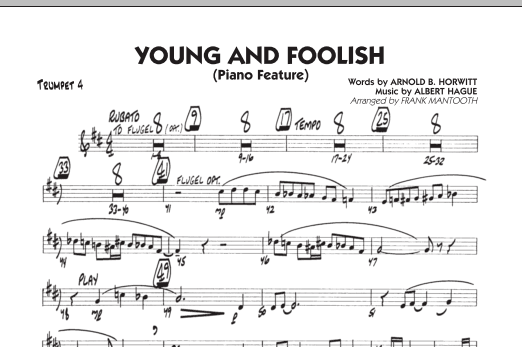 Download Frank Mantooth Young And Foolish - Trumpet 4 Sheet Music and learn how to play Jazz Ensemble PDF digital score in minutes