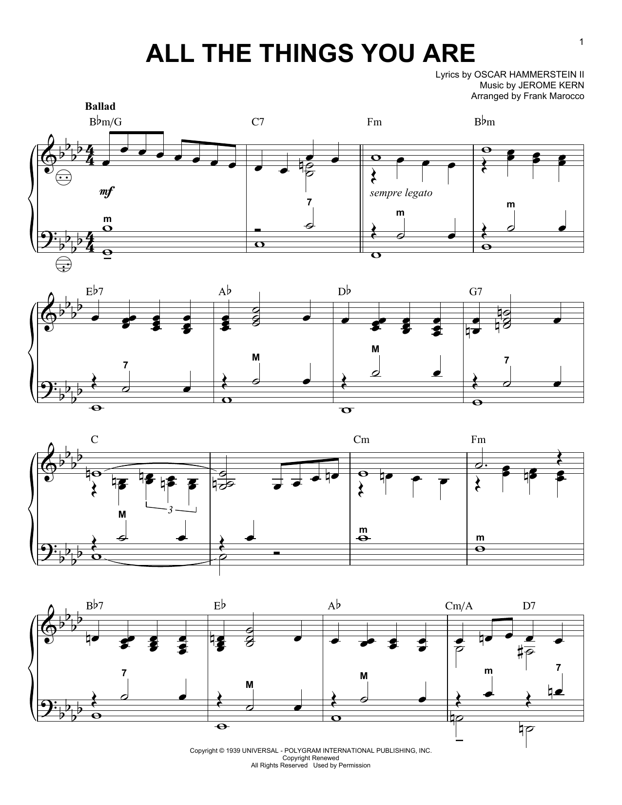 Download Frank Marocco All The Things You Are Sheet Music and learn how to play Accordion PDF digital score in minutes