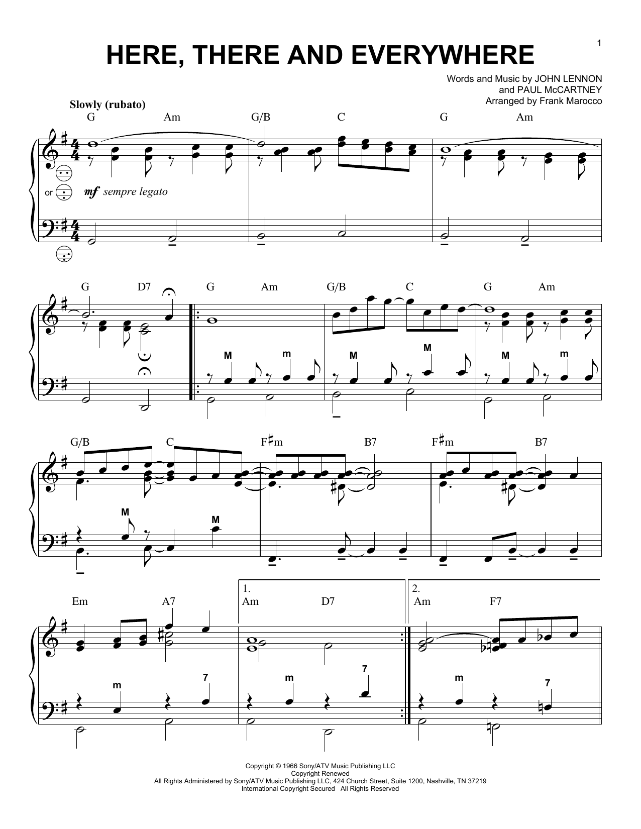 Download Frank Marocco Here, There And Everywhere Sheet Music and learn how to play Accordion PDF digital score in minutes