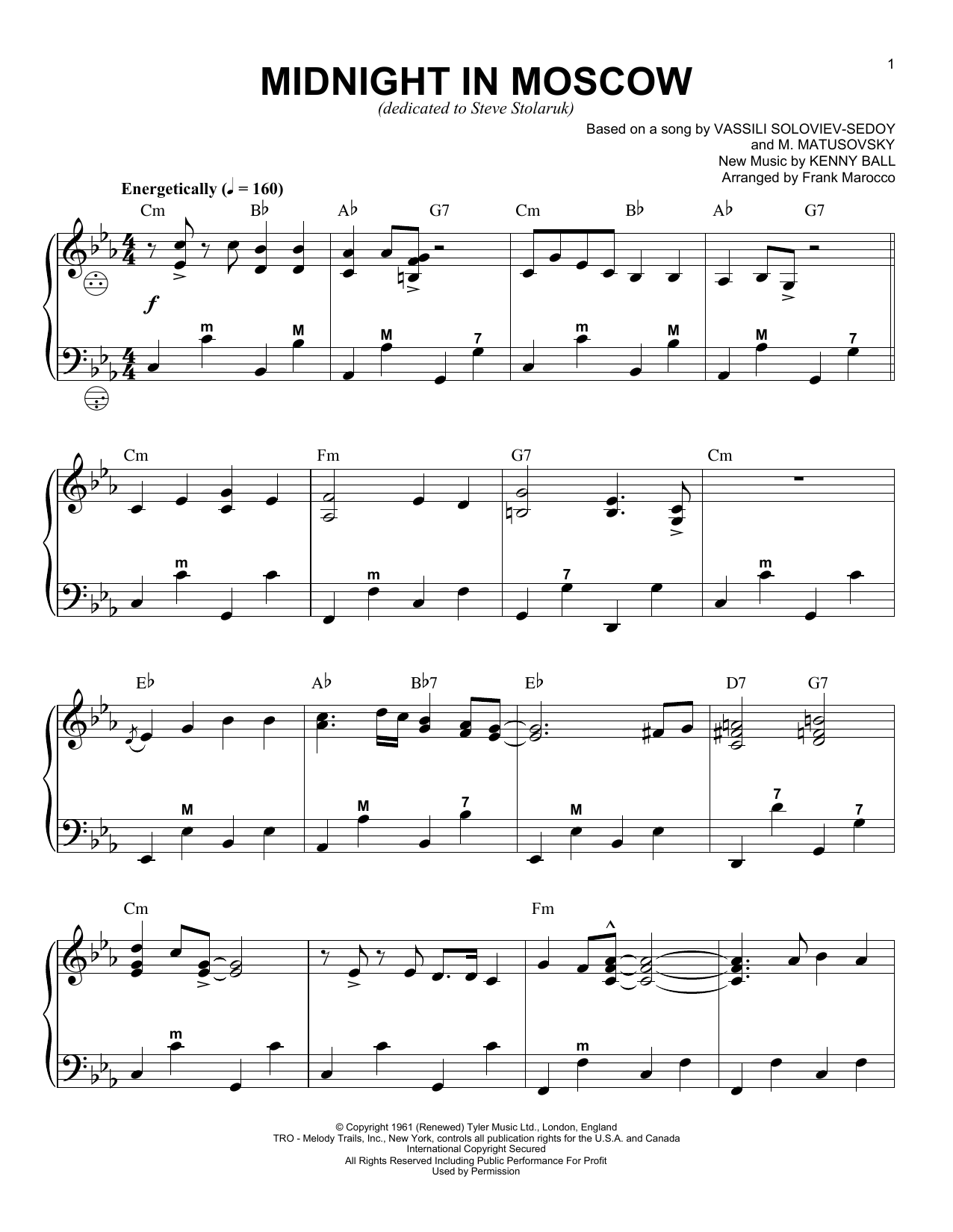 Download Frank Marocco Midnight In Moscow Sheet Music and learn how to play Accordion PDF digital score in minutes