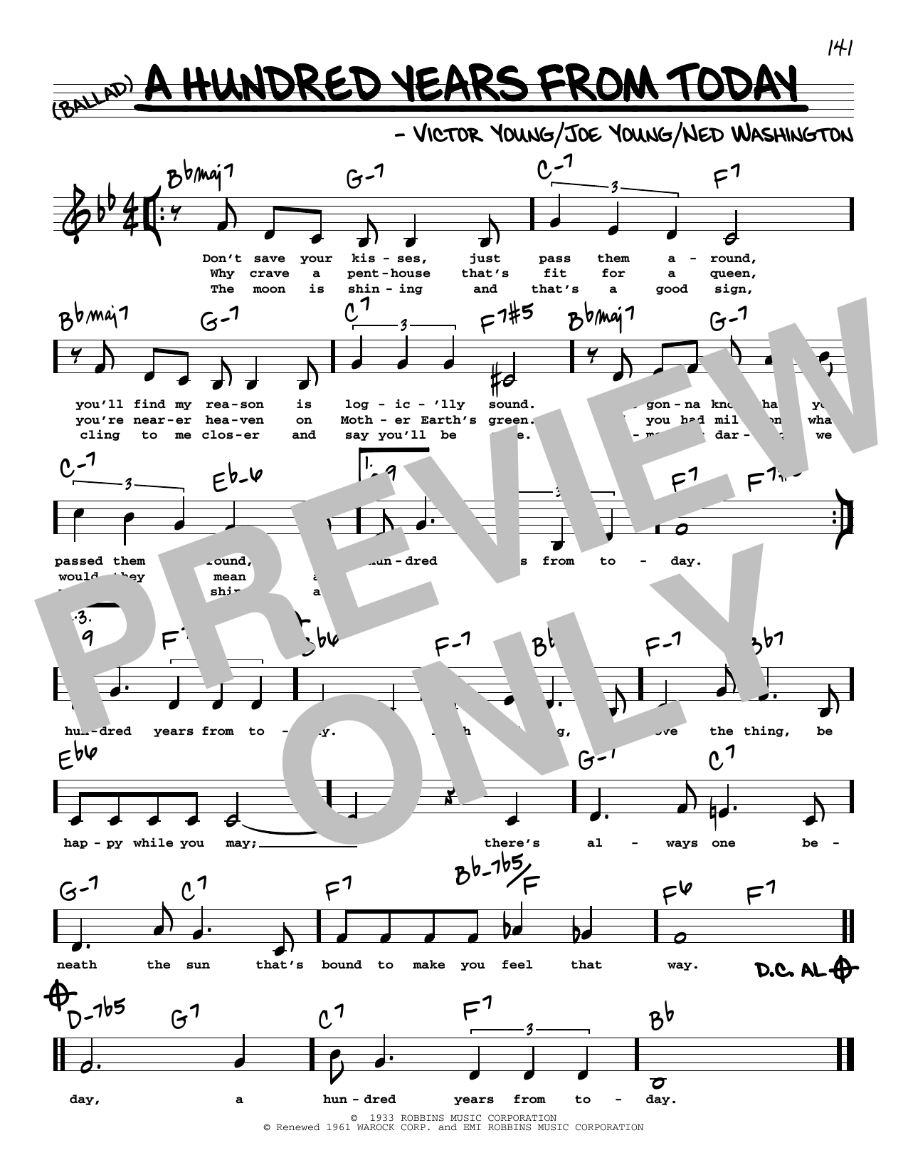 Download Frank Sinatra A Hundred Years From Today (Low Voice) Sheet Music and learn how to play Real Book – Melody, Lyrics & Chords PDF digital score in minutes