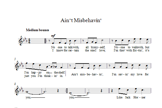Download Frank Sinatra Ain't Misbehavin' Sheet Music and learn how to play Melody Line, Lyrics & Chords PDF digital score in minutes