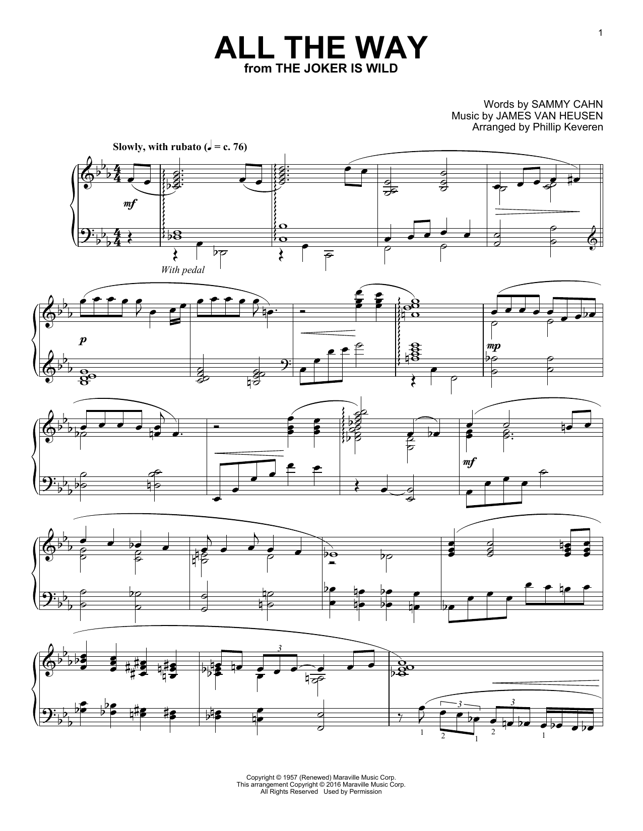Download Phillip Keveren All The Way Sheet Music and learn how to play Piano PDF digital score in minutes