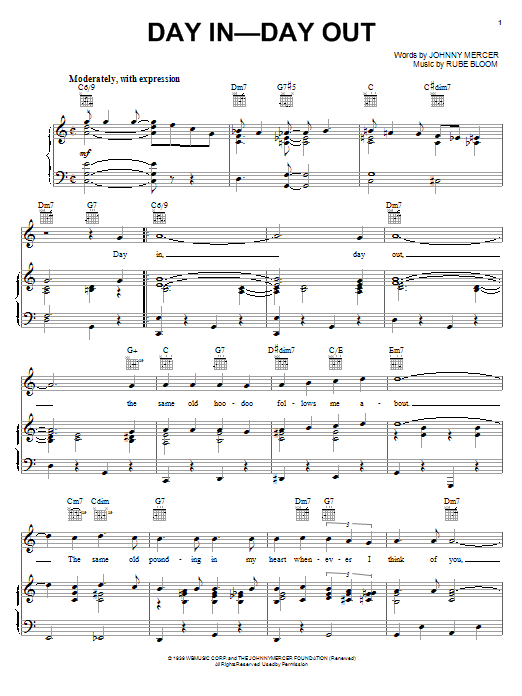 Download Frank Sinatra Day In, Day Out Sheet Music and learn how to play Piano, Vocal & Guitar (Right-Hand Melody) PDF digital score in minutes