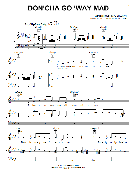 Download Frank Sinatra Don'cha Go 'Way Mad Sheet Music and learn how to play Piano & Vocal PDF digital score in minutes
