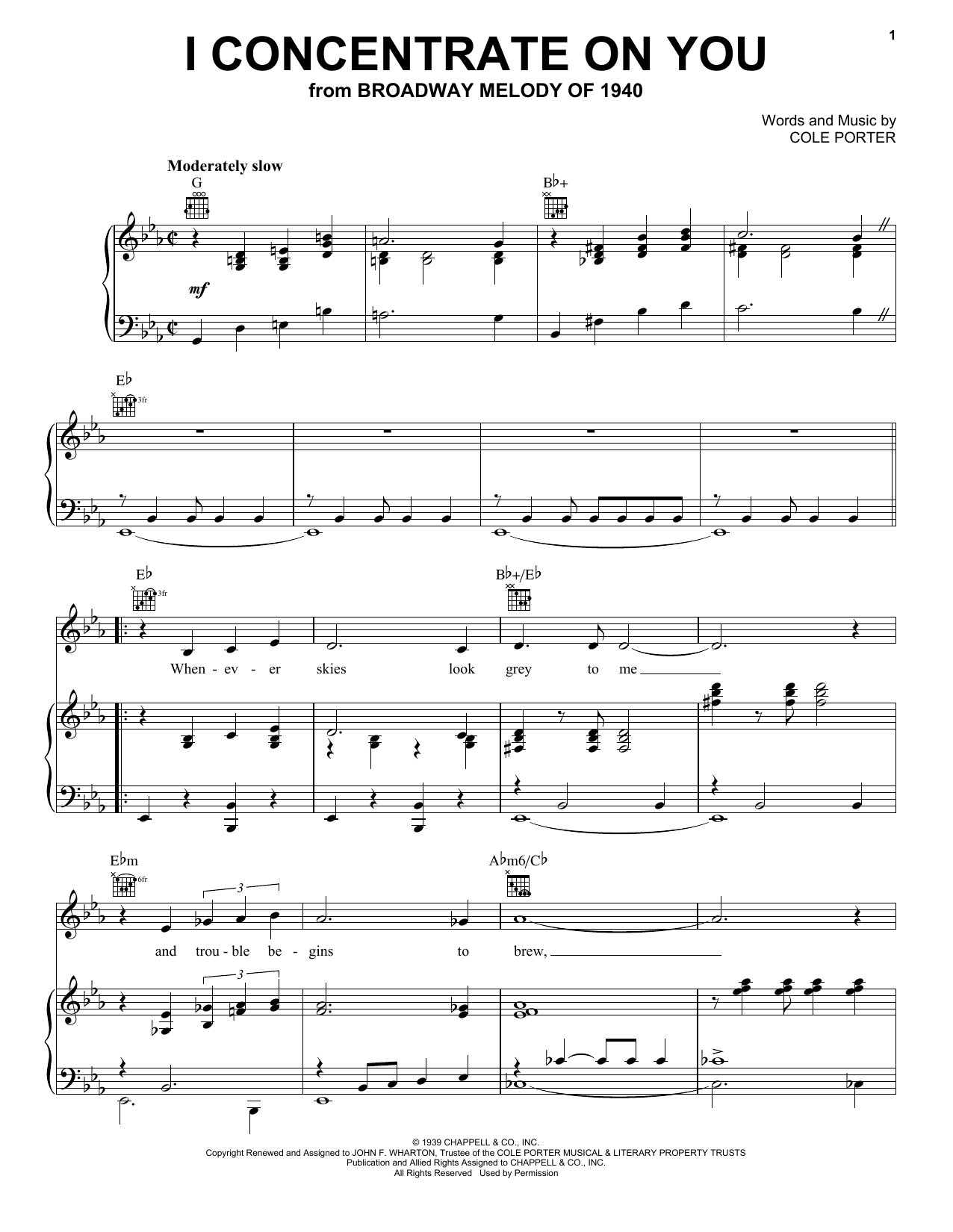 Download Frank Sinatra I Concentrate On You Sheet Music and learn how to play Piano & Vocal PDF digital score in minutes