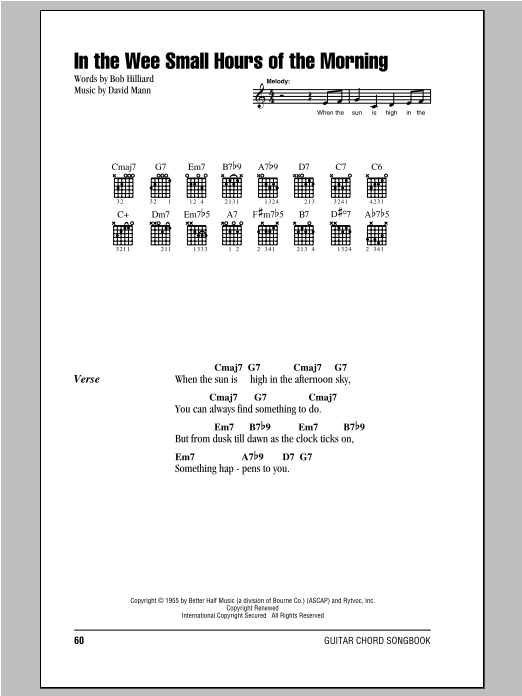 Download Frank Sinatra In The Wee Small Hours Of The Morning Sheet Music and learn how to play Violin PDF digital score in minutes