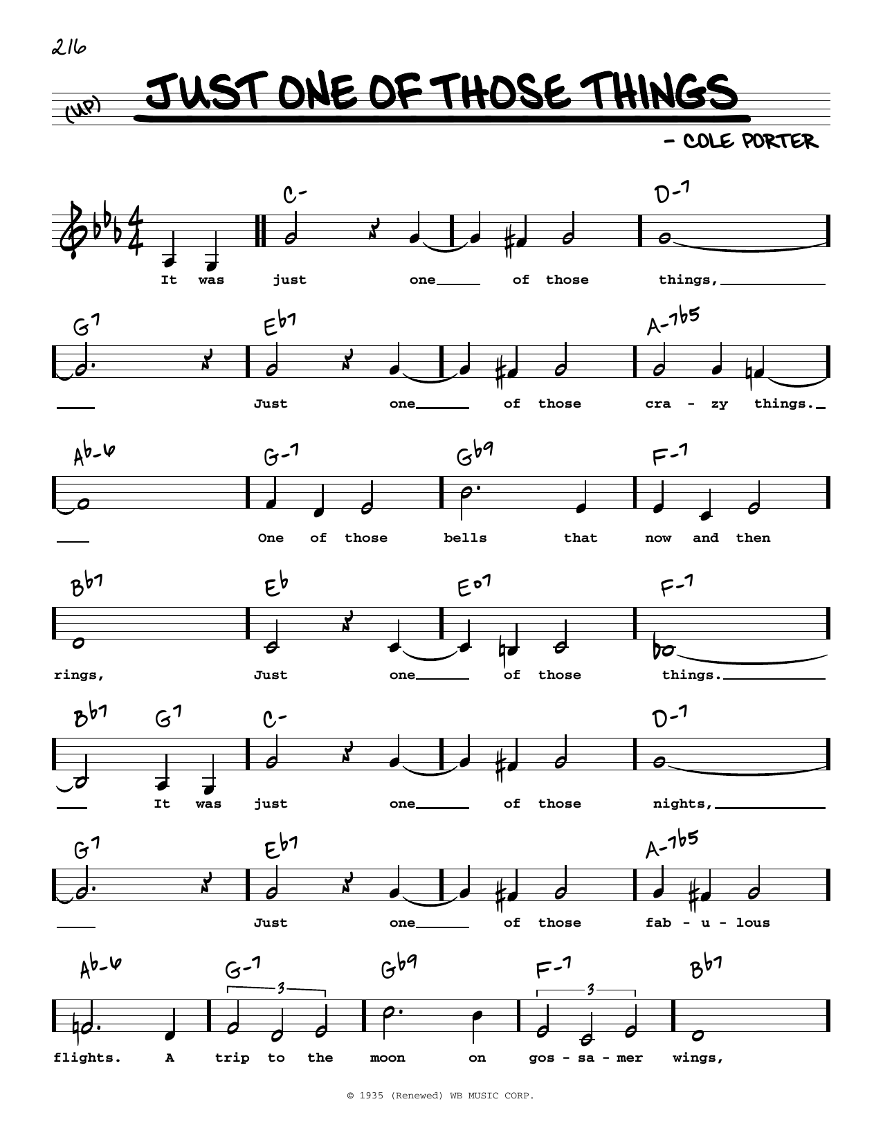 Download Frank Sinatra Just One Of Those Things (Low Voice) Sheet Music and learn how to play Real Book – Melody, Lyrics & Chords PDF digital score in minutes