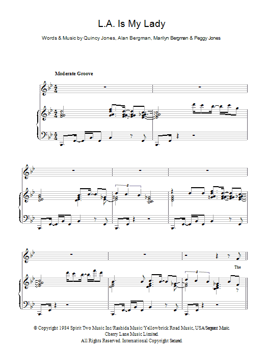 Download Frank Sinatra L.A. Is My Lady Sheet Music and learn how to play Piano, Vocal & Guitar (Right-Hand Melody) PDF digital score in minutes
