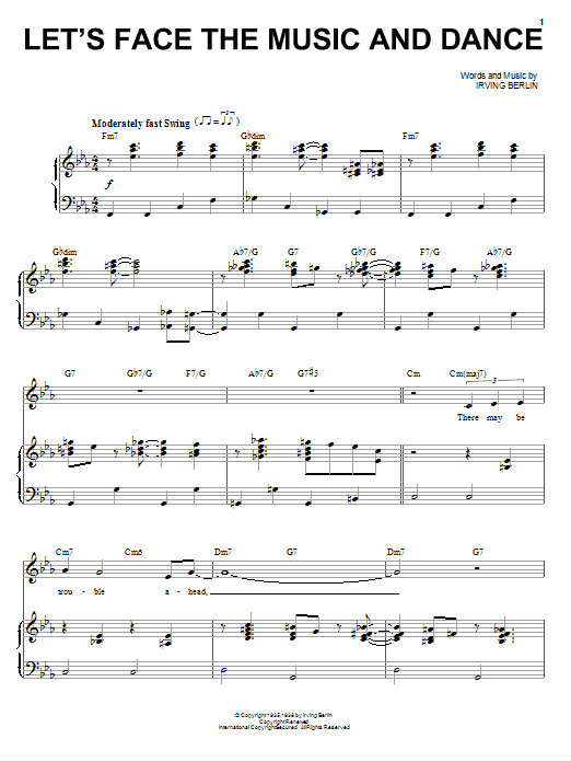 Download Frank Sinatra Let's Face The Music And Dance Sheet Music and learn how to play Piano, Vocal & Guitar (Right-Hand Melody) PDF digital score in minutes