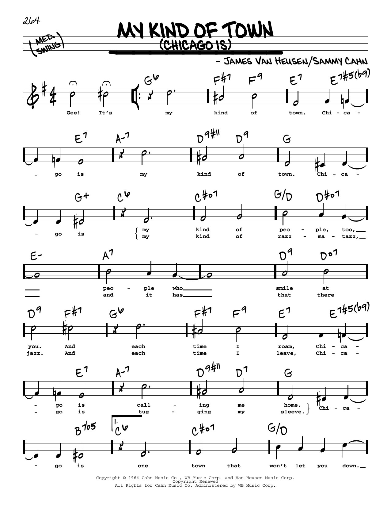 Download Frank Sinatra My Kind Of Town (Chicago Is) (High Voice) Sheet Music and learn how to play Real Book – Melody, Lyrics & Chords PDF digital score in minutes