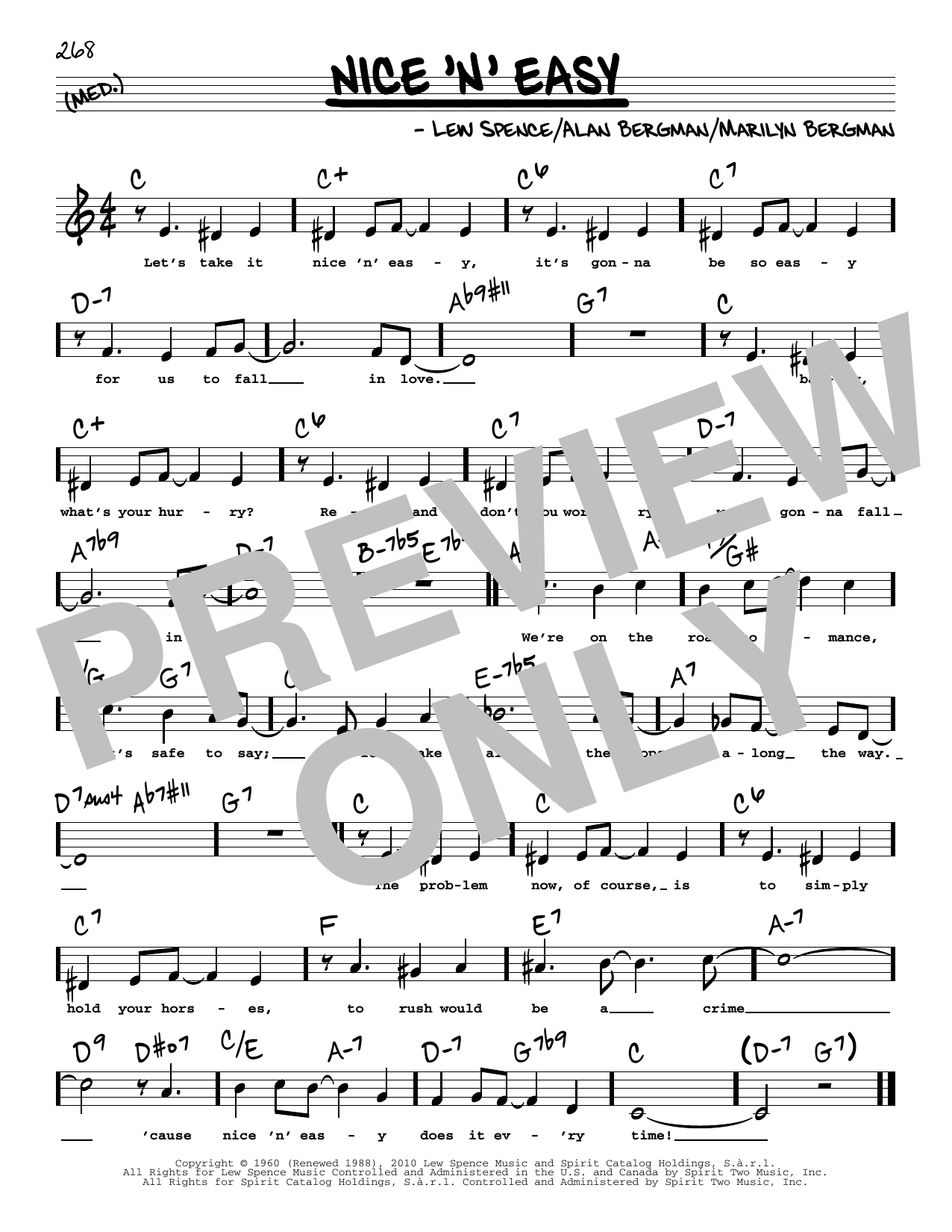 Download Frank Sinatra Nice 'n' Easy (High Voice) Sheet Music and learn how to play Real Book – Melody, Lyrics & Chords PDF digital score in minutes