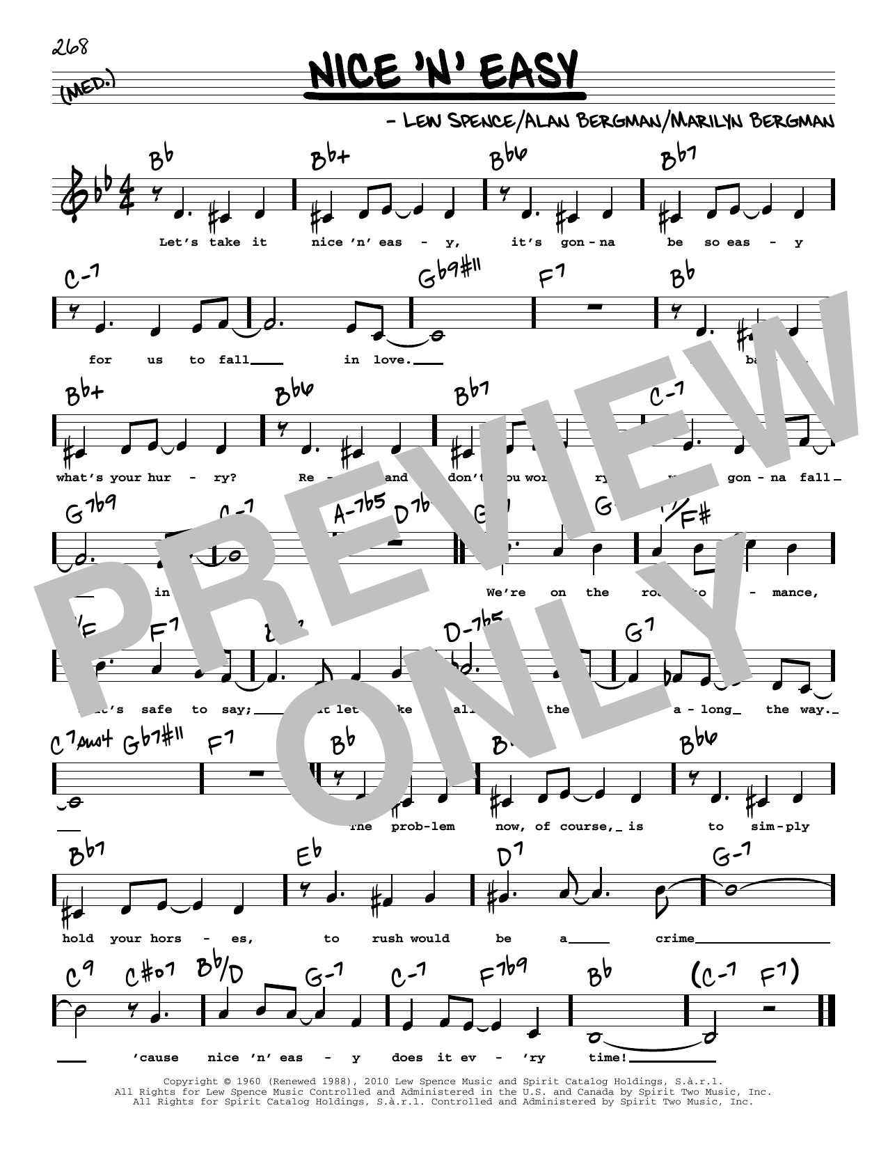 Download Frank Sinatra Nice 'n' Easy (Low Voice) Sheet Music and learn how to play Real Book – Melody, Lyrics & Chords PDF digital score in minutes