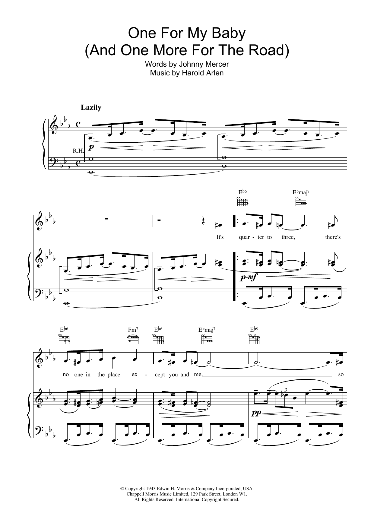 Download Frank Sinatra One For My Baby (And One More For The Road) Sheet Music and learn how to play Ukulele PDF digital score in minutes