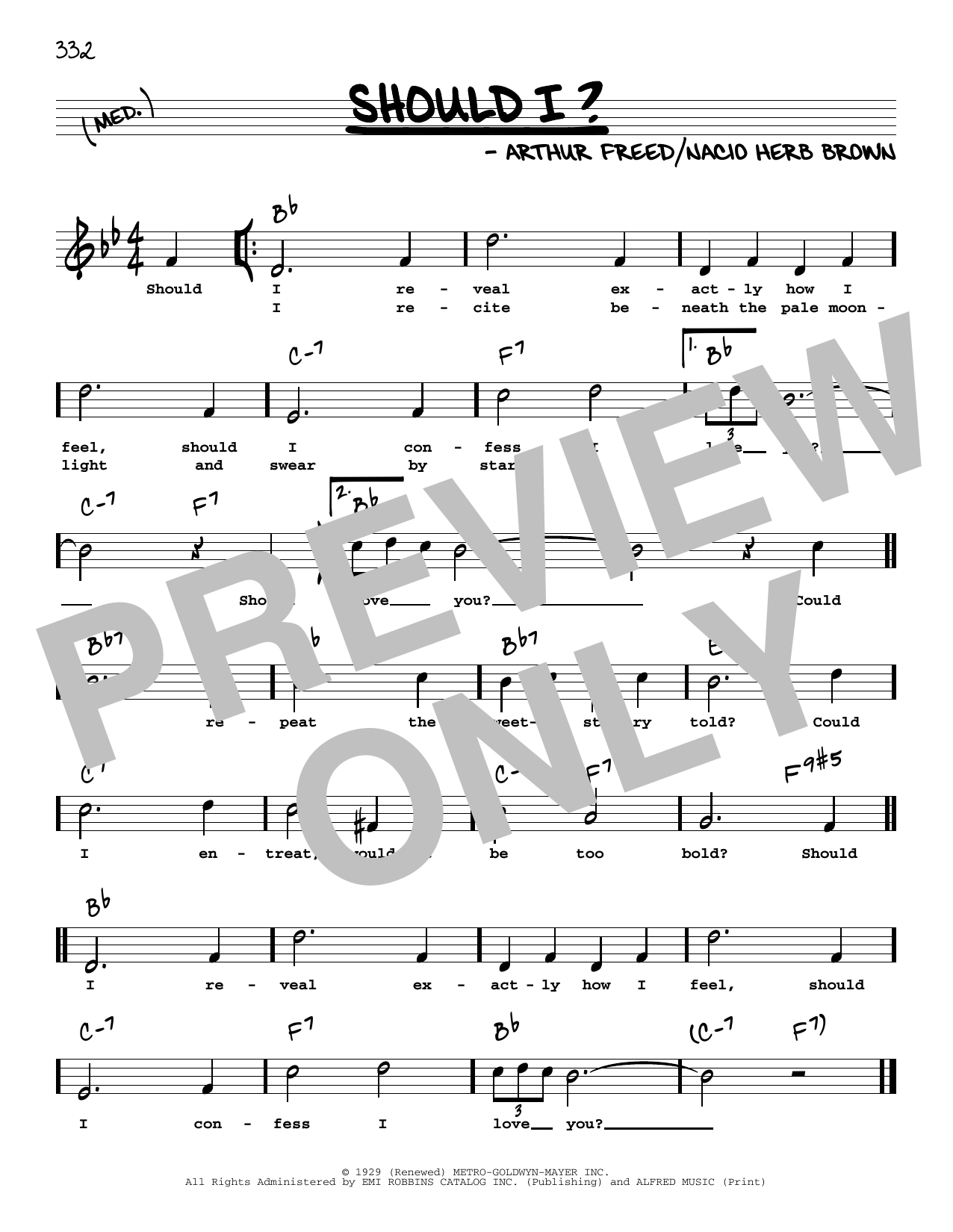 Download Frank Sinatra Should I? (High Voice) Sheet Music and learn how to play Real Book – Melody, Lyrics & Chords PDF digital score in minutes