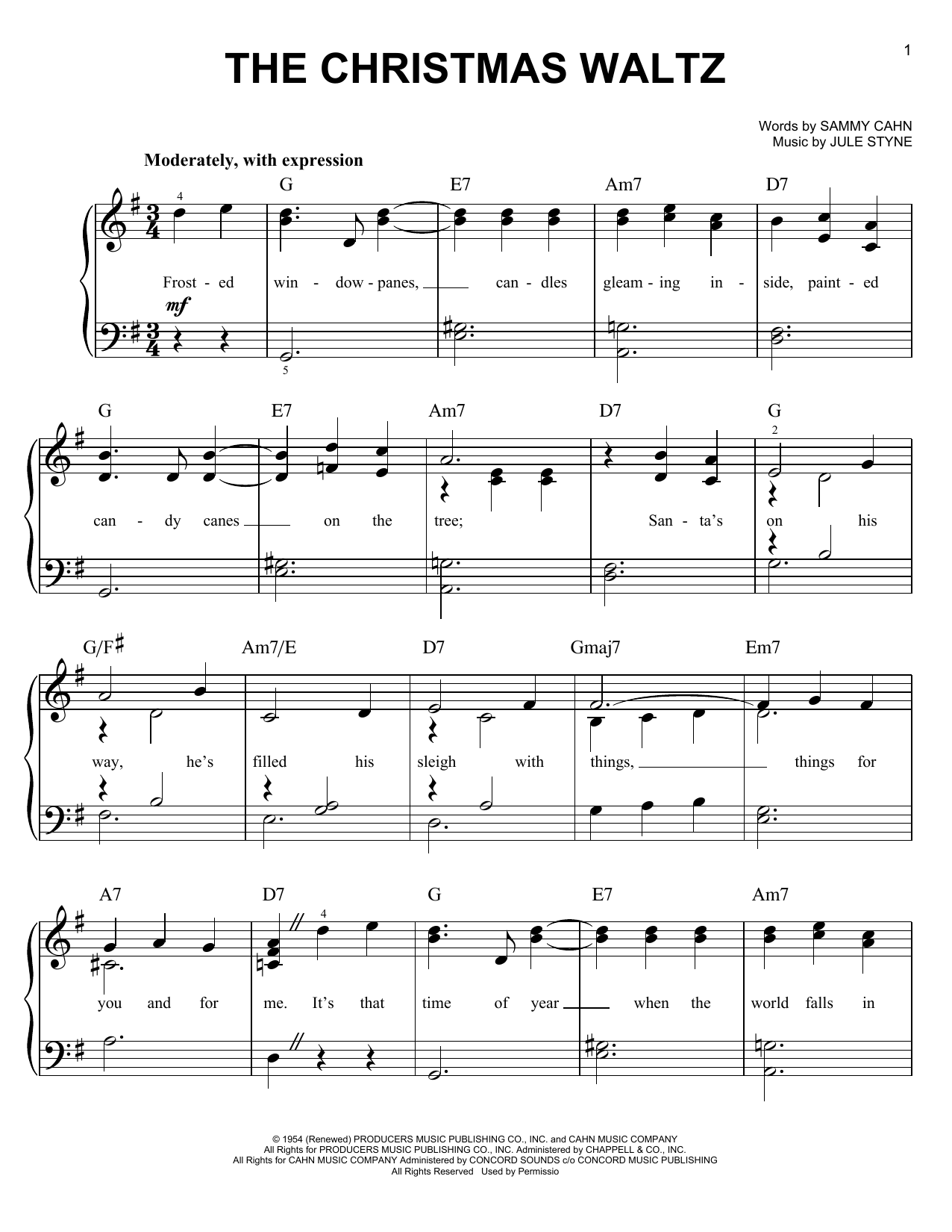 Download Frank Sinatra The Christmas Waltz Sheet Music and learn how to play Alto Saxophone PDF digital score in minutes