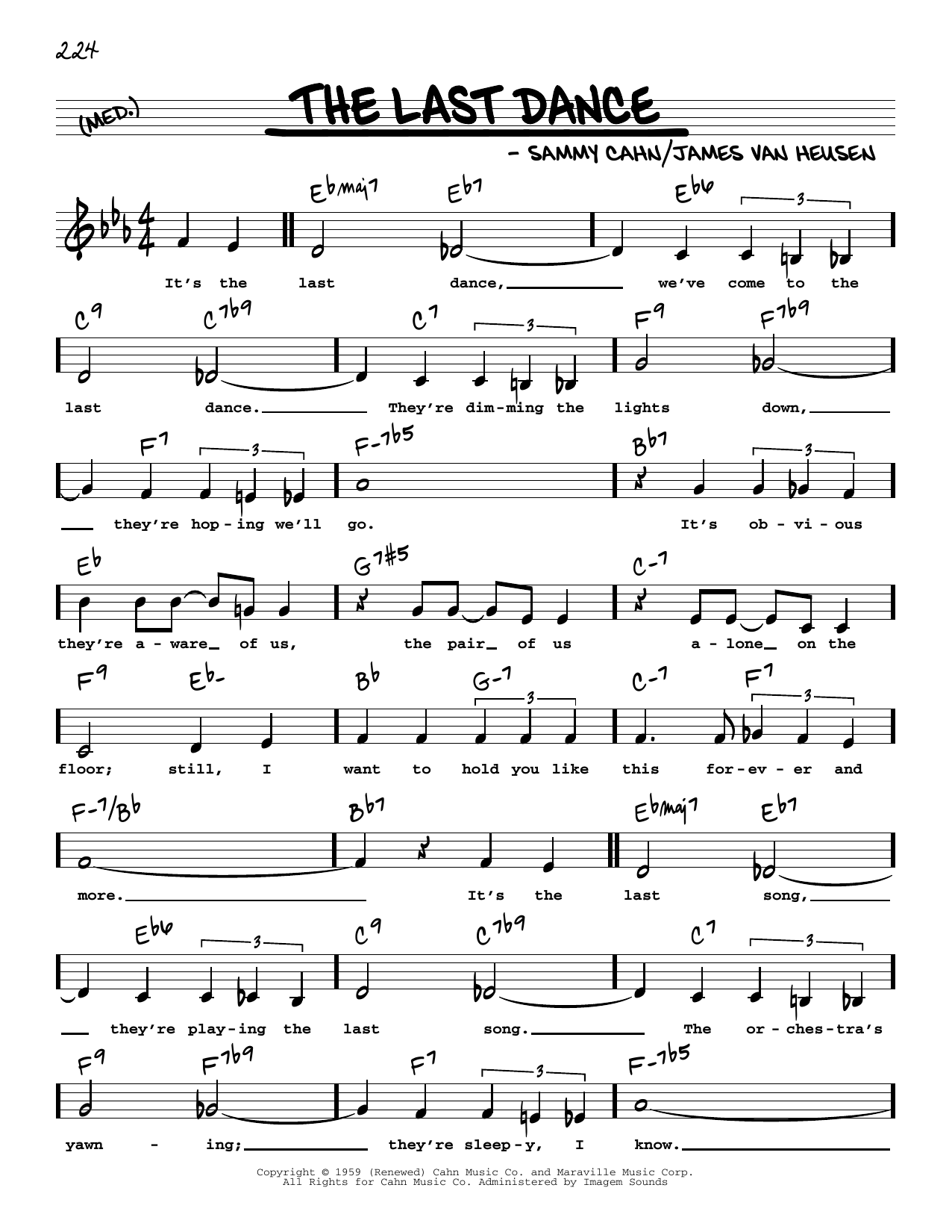 Download Frank Sinatra The Last Dance (Low Voice) Sheet Music and learn how to play Real Book – Melody, Lyrics & Chords PDF digital score in minutes