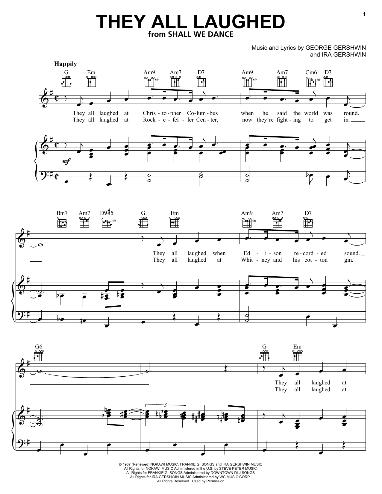 Download Frank Sinatra They All Laughed Sheet Music and learn how to play Tenor Saxophone PDF digital score in minutes