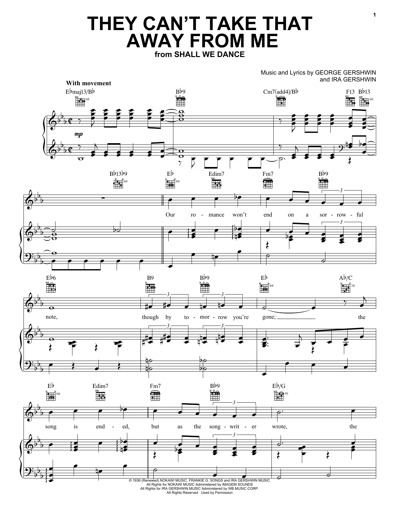 Download Frank Sinatra They Can't Take That Away From Me Sheet Music and learn how to play French Horn PDF digital score in minutes