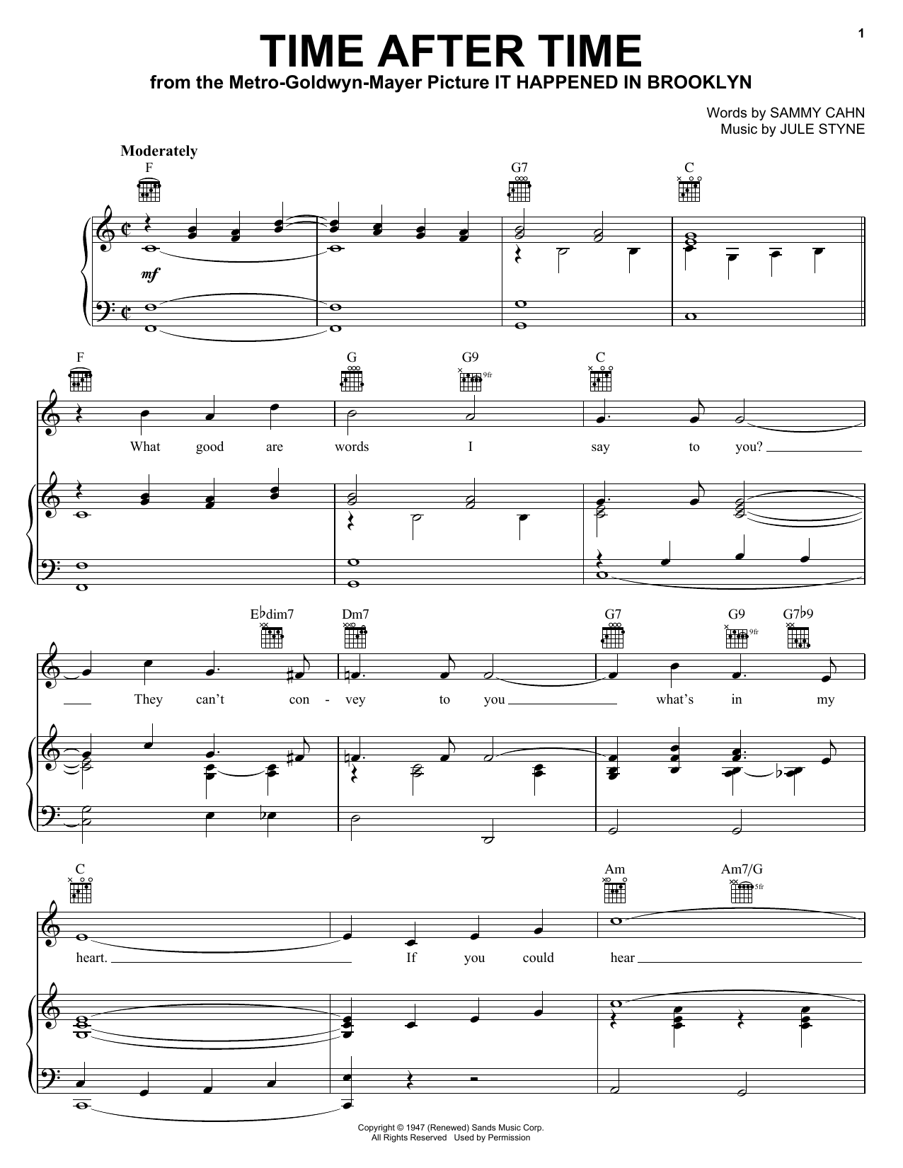 Download Frank Sinatra Time After Time Sheet Music and learn how to play Voice PDF digital score in minutes