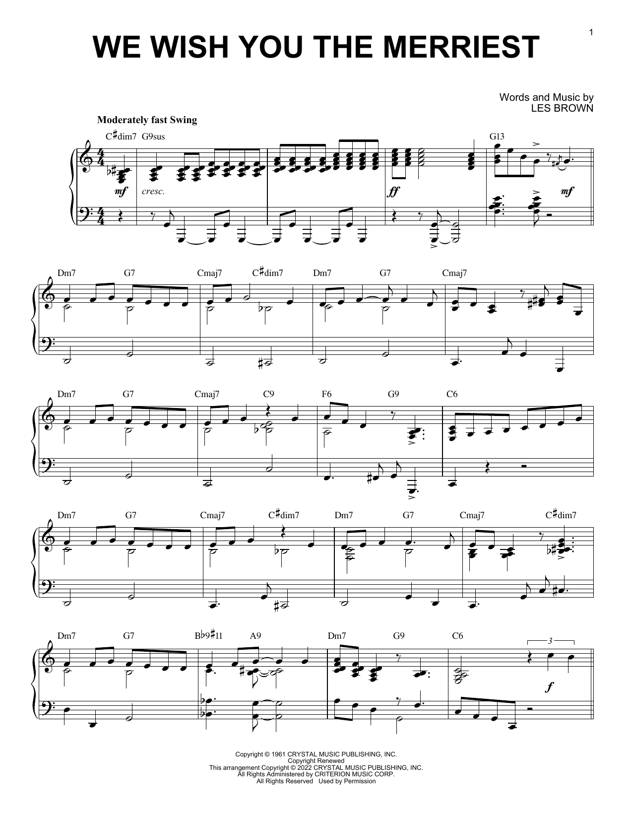 Download Frank Sinatra We Wish You The Merriest (arr. Brent Edstrom) Sheet Music and learn how to play Piano Solo PDF digital score in minutes