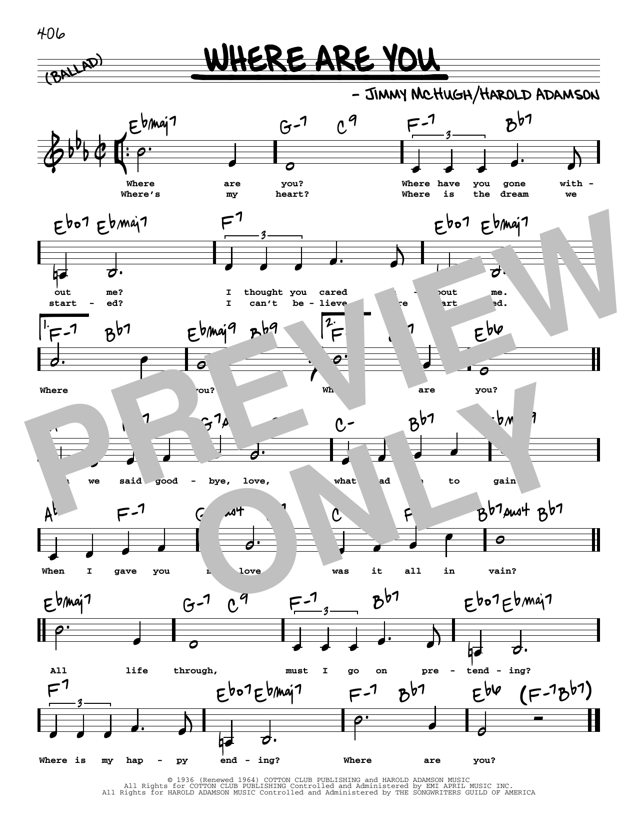 Download Frank Sinatra Where Are You (Low Voice) Sheet Music and learn how to play Real Book – Melody, Lyrics & Chords PDF digital score in minutes