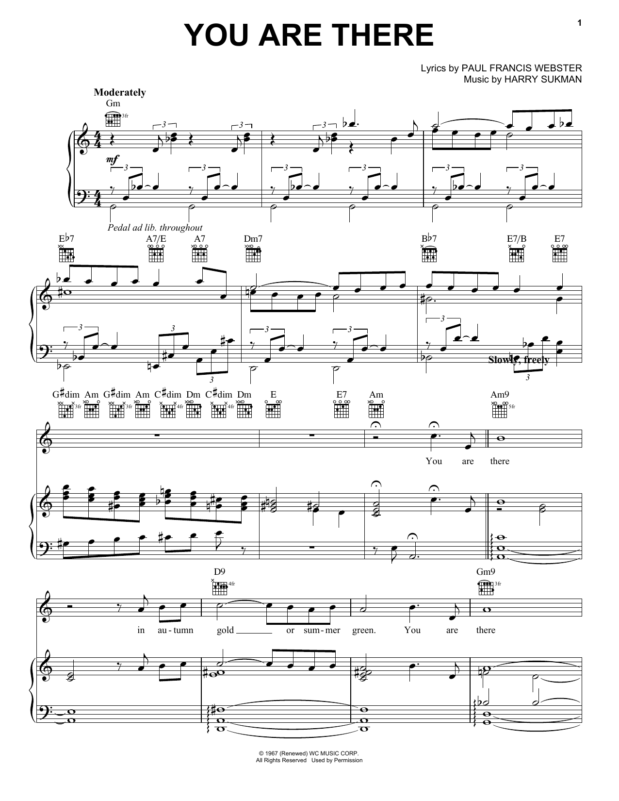 Download Frank Sinatra You Are There Sheet Music and learn how to play Piano, Vocal & Guitar Chords (Right-Hand Melody) PDF digital score in minutes