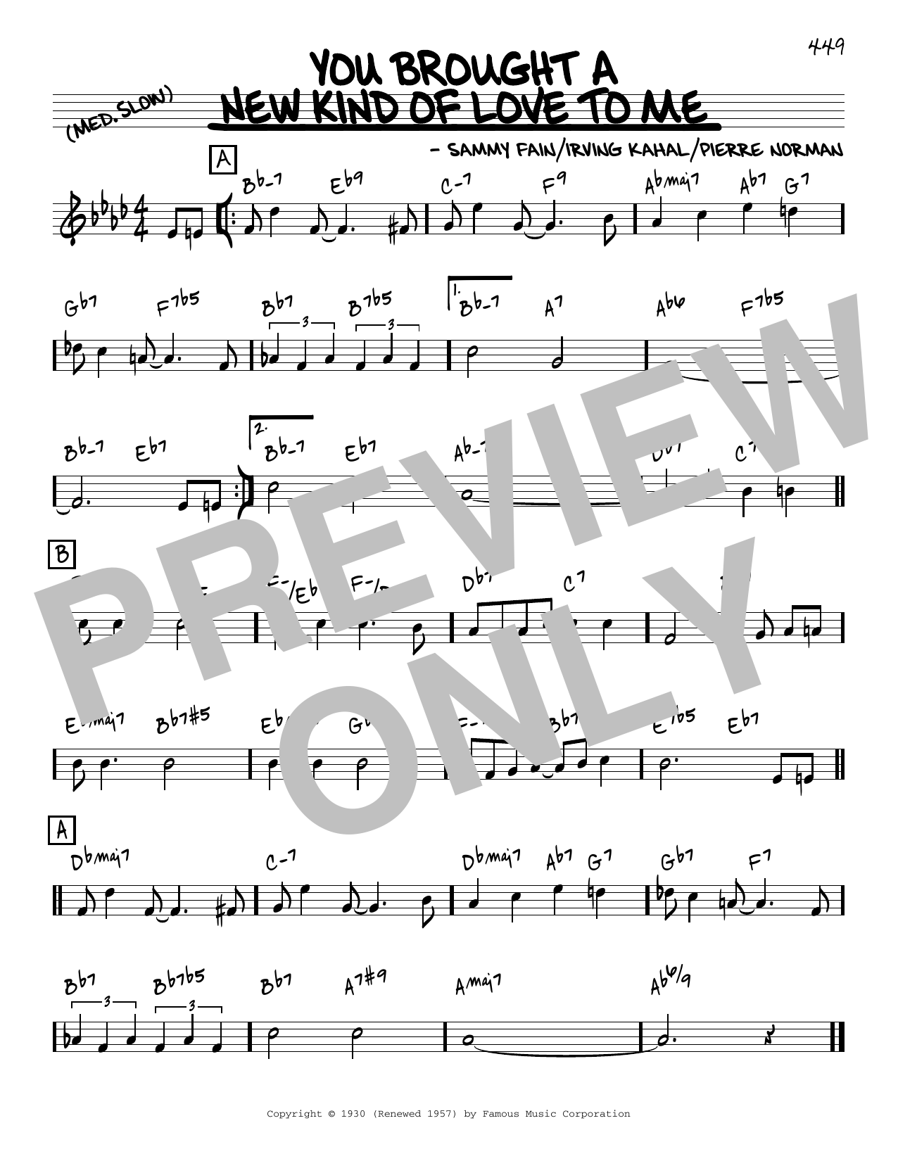 Download Frank Sinatra You Brought A New Kind Of Love To Me [Reharmonized version] (arr. Jack Grassel) Sheet Music and learn how to play Real Book – Melody & Chords PDF digital score in minutes