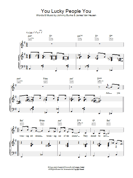 Download Frank Sinatra You Lucky People, You Sheet Music and learn how to play Piano, Vocal & Guitar PDF digital score in minutes