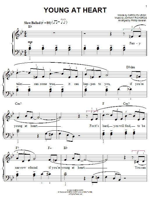 Download Frank Sinatra Young At Heart Sheet Music and learn how to play Easy Piano PDF digital score in minutes