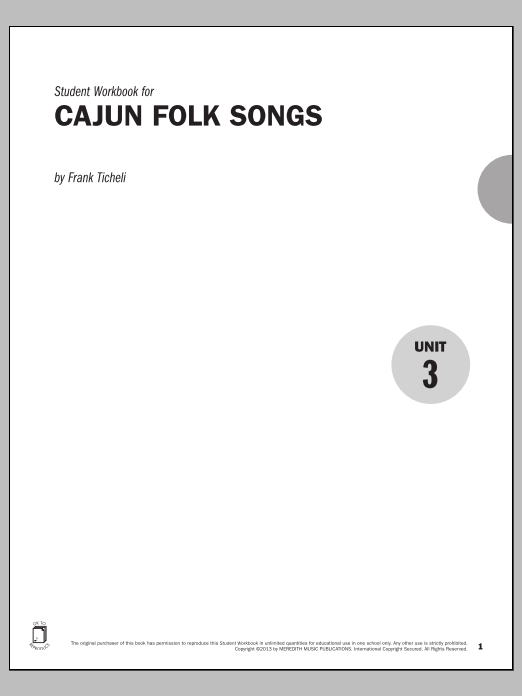 Download Frank Ticheli Guides to Band Masterworks, Vol. 3 - Student Workbook - Cajun Folk Songs Sheet Music and learn how to play Instrumental Method PDF digital score in minutes
