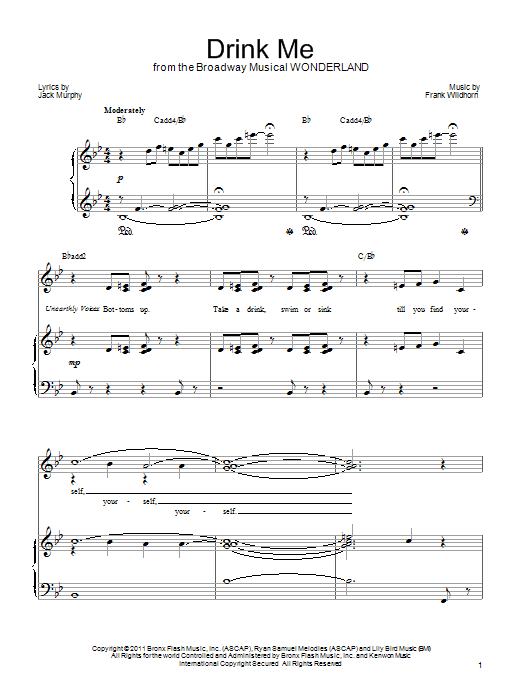 Download Frank Wildhorn Drink Me Sheet Music and learn how to play Piano, Vocal & Guitar (Right-Hand Melody) PDF digital score in minutes