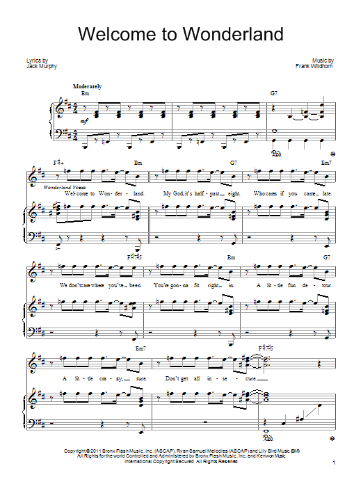 Download Frank Wildhorn Welcome To Wonderland Sheet Music and learn how to play Piano, Vocal & Guitar (Right-Hand Melody) PDF digital score in minutes