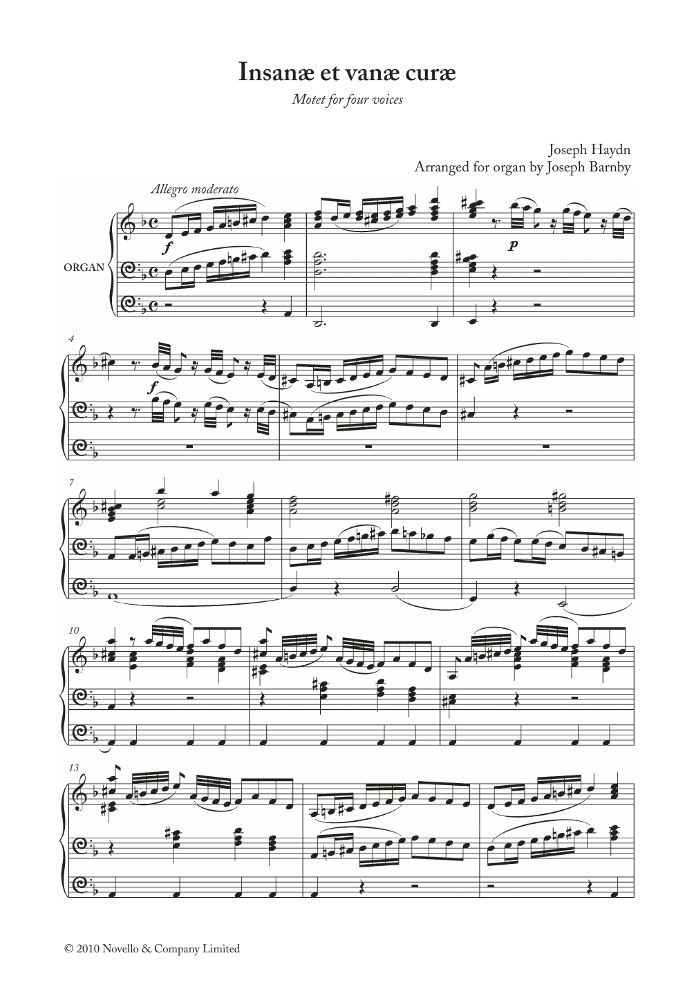 Download Franz Joseph Haydn Insanae Et Vanae Curae Sheet Music and learn how to play Choir PDF digital score in minutes