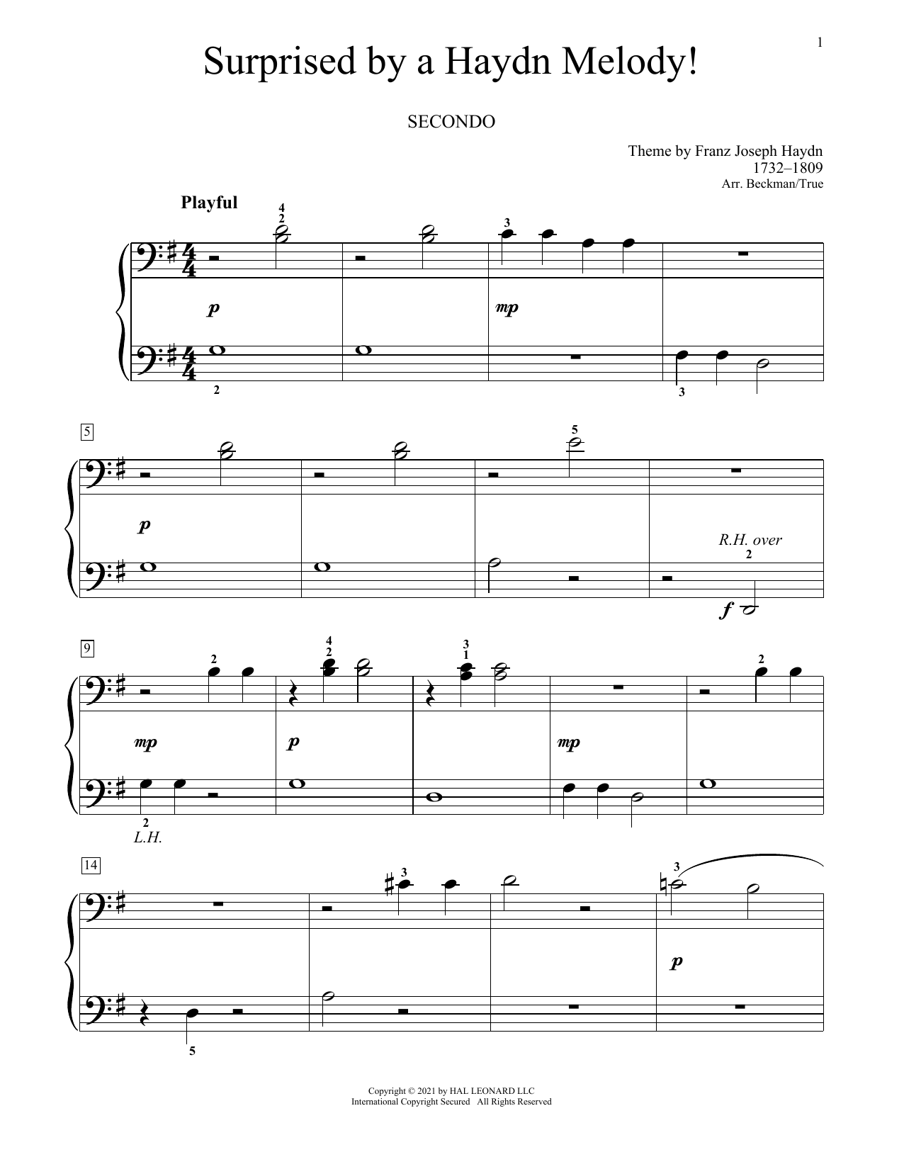 Download Franz Joseph Haydn Surprised By A Haydn Melody! Sheet Music and learn how to play Piano Duet PDF digital score in minutes