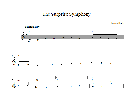 Download Franz Joseph Haydn The Surprise Symphony Sheet Music and learn how to play Saxophone PDF digital score in minutes