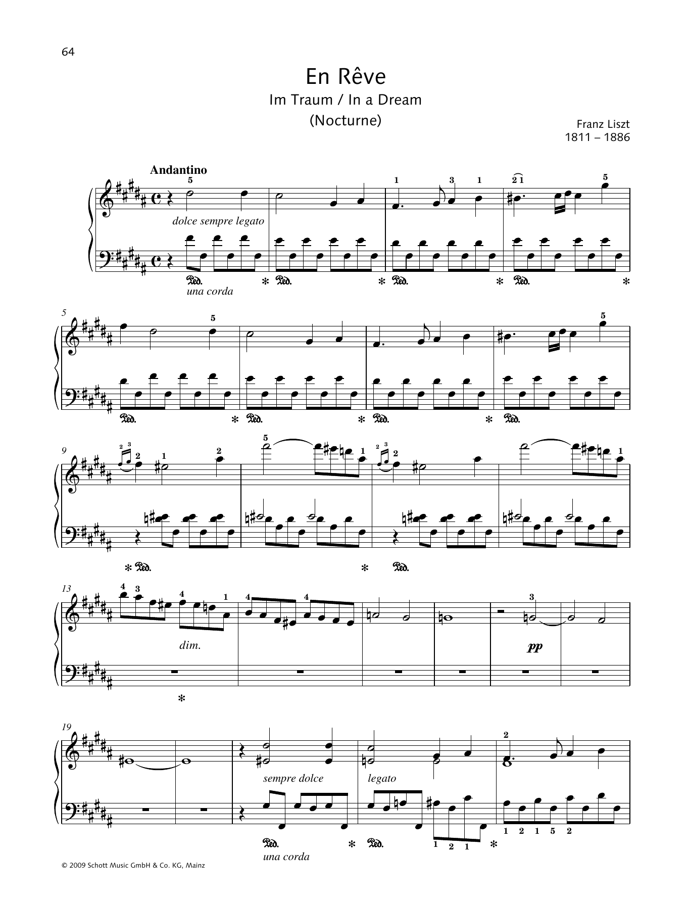 Download Franz Liszt In a Dream Sheet Music and learn how to play Piano Solo PDF digital score in minutes